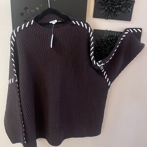 Penningtons Dark Brown Ribbed Knit Sweater